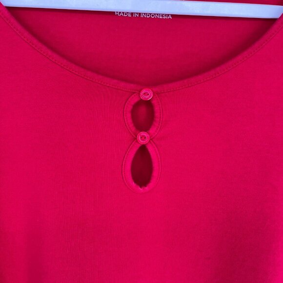 Catherines Women's Plus Top Womens Size 2X Suprema Teardrop Tee Red 3/4 Sleeve - Picture 8 of 11